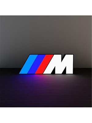 Maison Luré Modern Bmw M Logo LED Masa Lambası, Şık ve Çarpıcı Tasarım Masa ve Gece Lambası