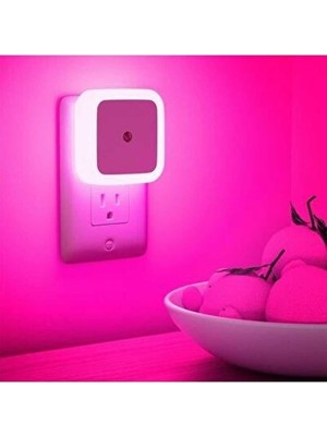 Maison Luré Pembe Fotoselli LED Gece Lambası, Otomatik Gündüz-Söner, 1W Masa ve Gece Lambası