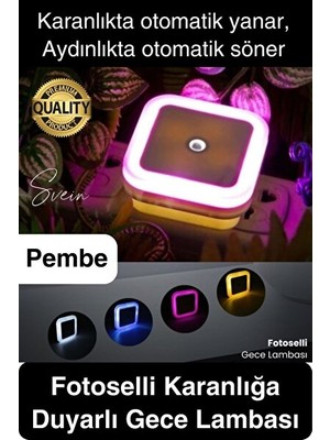 Maison Luré Otomatik Fotoselli Gece Lambası, Karanlıkta Güvenli ve Pratik Kullanım Masa ve Gece