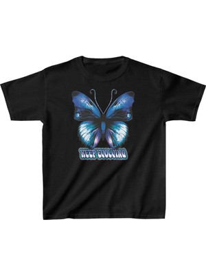 Tarz Yeri Unisex Çocuk Baskılı T-Shirt - Siyah