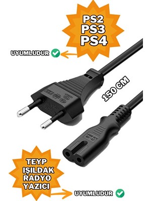 Vaelmont Teyp ve Radyo Güç Kablosu 1.5 Metre Işıldaklı Kablo & Adaptör