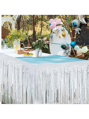 Eco Lounge Gümüş Metalize Masa Eteği 275X75 cm – Kendinden Yapışkanlı