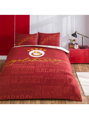 Taç Lisanslı Galatasaray Arma Pamuk Çift Kişilik Nevresim Takımı