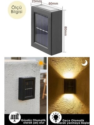 Eco Lounge Solar Aplik Çift Taraflı Lamba
