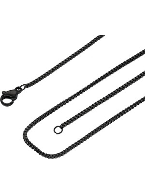 Chavin 1,5 Mm. 45 Cm. Ince Siyah Çelik Kolye Kadın Zinciri EB29SY