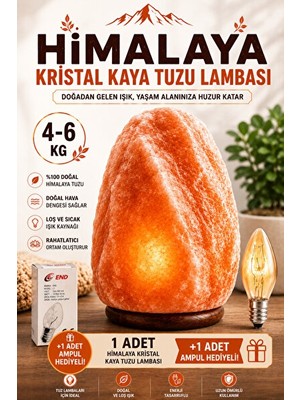 Maison Luré Himalaya Kristal Kaya Tuzu Lambası ile Doğal ve Şık Dekorasyon Masa ve Gece Lambası