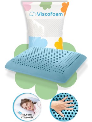 Empressco Air Terapi Hava Kanallı Ortopedik Yastık Visco Yastık Mavi 60X40X16CM