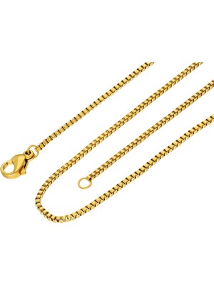 Chavin 1,5 Mm. 45 Cm. Ince Gold Çelik Kolye Kadın Zinciri EB29SR