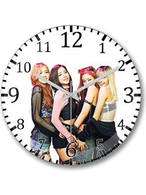 Maison Luré Gerçek Cam Blackpink Temalı Duvar Saati, Şık ve Modern Tasarım