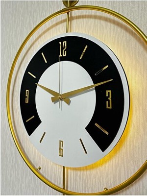 Maison Luré Modern Metal ve Ahşap Uyumu Dekoratif Duvar Saati