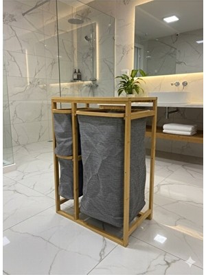Maison Luré Raflı Bambu Çamaşır Sepeti, Şık ve Fonksiyonel Tasarım