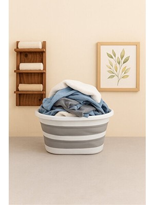Maison Luré Katlanabilir 19 Lt Banyo Çamaşır Leğeni, Pratik ve Yer Tasarruflu Çamaşır Sepeti