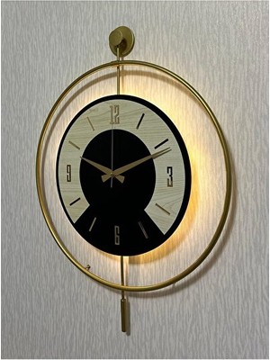 Maison Luré Şık Metal ve Ahşap Kombinasyonu 50X70CM Duvar Saati