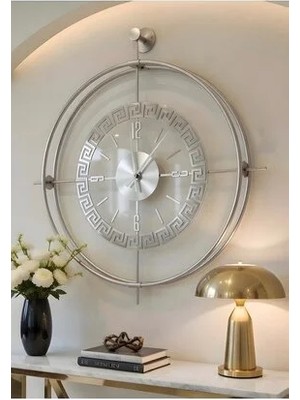 Maison Luré Gümüş Şeffaf Metal Duvar Saati - Modern ve Şık Tasarım