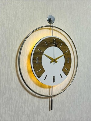 Maison Luré Göz Alıcı Metal ve Ahşap Kombinasyonlu 50X70 cm Duvar Saati, Dekoratif ve I