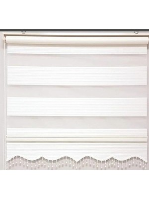 Empressco Brillant Pliseli Beyaz Zebra Perde 180X200