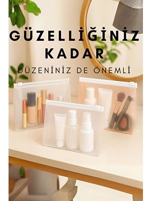 Maison Luré Fermuarlı Makyaj Çantası Seti ile Güvenli Saklama Makyaj & Takı Organizeri