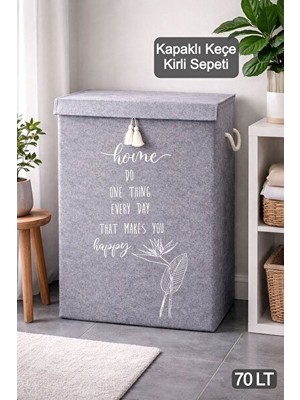 Maison Luré Kapaklı Keçe Kirli Çamaşır Sepeti, Çok Amaçlı Saklama Çözümü