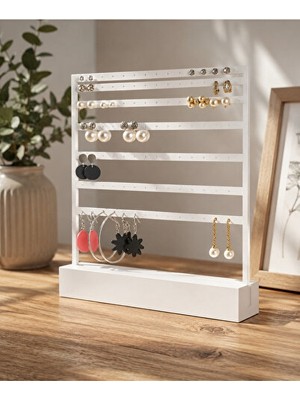 Maison Luré Dekoratif Takı ve Küpe Standı, Şık ve Pratik Saklama Ünitesi Makyaj & Takı Organizeri