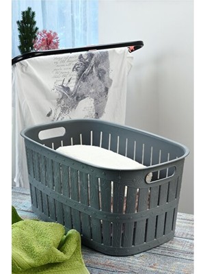 Maison Luré Bambu Görünümlü Çamaşır Sepeti ve Organizer