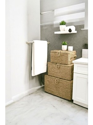 Maison Luré Çok Bölmeli Hasır Çamaşır Sepeti, Banyo ve Mutfak Için Uygun