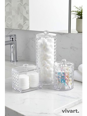 Maison Luré Kapaklı Diamond Seri Banyo Organizer ile Hijyenik Saklama Makyaj & Takı Organizeri