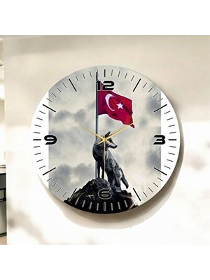 Maison Luré Yılbaşı Temalı Ahşap Sessiz Duvar Saati - Renkli ve Şık Tasarım