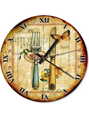 Maison Luré Retro Eski Çatal ve Bıçak Tasarımlı Duvar Saati