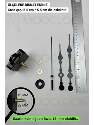 Maison Luré Sessiz Akar Mekanizmalı Duvar Saati, 22 mm Şaft
