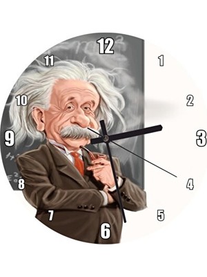 Maison Luré Alber Einstein Karikatürlü Duvar Saati - Eğlenceli ve Akıllı Tasarım