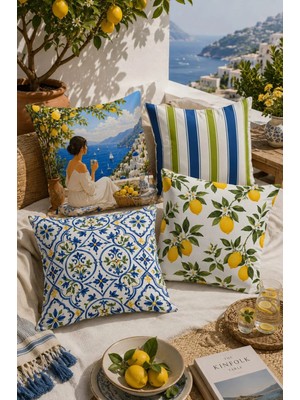 Bertille Home Pop Art Serisi Çift Tarafı Dijital Baskılı  4'lü Kırlent Kılıfı Seti