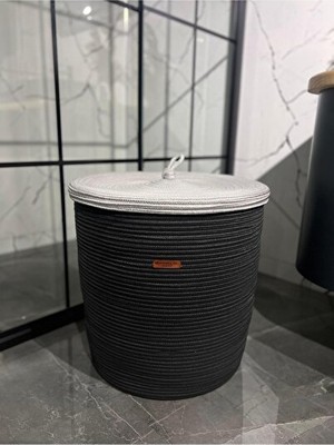 Maison Luré Jüt Hasır Kapaklı Çok Amaçlı Sepet, Kirli Çamaşır ve Oyuncaklar Için Uygun Çamaşır Sepeti