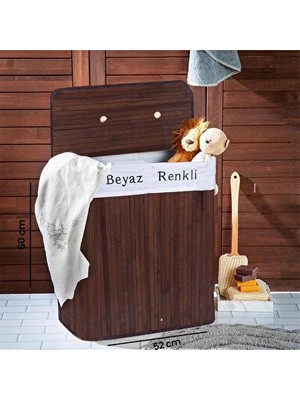 Maison Luré 80 Litre Çift Hazneli Bambu Kapaklı Çamaşır Sepeti, Pratik Çözüm