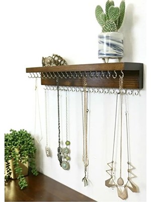 Maison Luré 50CM Kolye Askısı - Metal ve Ahşap Kombinasyonu ile Şık Takı Düzenleyici Makyaj & Takı Organizeri