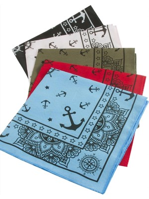 Eco Lounge Çapa Desenli Keten Bandana 50*50