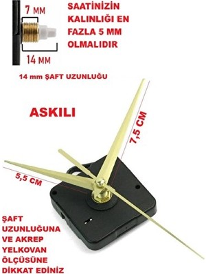 Maison Luré Sessiz Akar Mekanizmalı Duvar Saati Motoru, 14MM Şaft Boyu, Hassas Çalışma