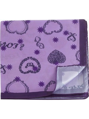 Eco Lounge Kalp Yıldız Desenli Zr Şifon Fular 50*50 cm