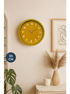 Maison Luré Retro Hardal Sarı Duvar Saati