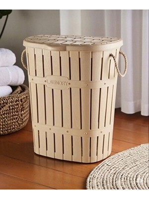 Maison Luré Bambu Desenli Halat Şır Sepeti Çamaşır Sepeti