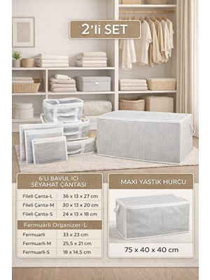 Maison Luré Çocuk Odası Için 7'li Seyahat ve Depolama Seti, Düzenleyici ve Taşınabilir Çamaşır Sepeti