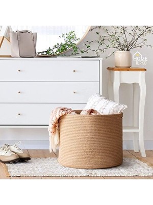 Maison Luré Jüt Hasır Banyo Kirli Sepeti - Şık ve Doğal Görünüm Çamaşır Sepeti