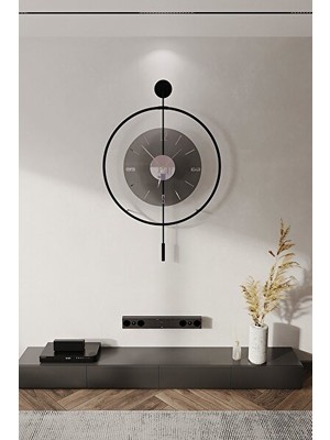 Maison Luré Ultra Large Siyah-Füme Kırılmaz Tamper Camlı Duvar Saati