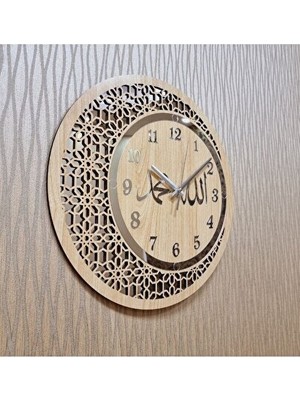 Maison Luré Ahşap ve Aynalı Motifli Duvar Saati ile Sıcak Atmosferler Yaratın