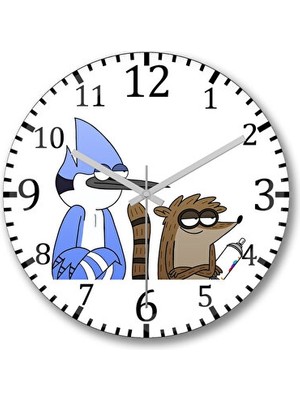 Maison Luré Gerçek Cam Bombeli Regular Show Duvar Saati, Eğlenceli ve Modern