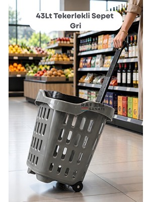 Maison Luré 43 Lt Tekerlekli Plastik Market Sepeti, Ergonomik Tasarım