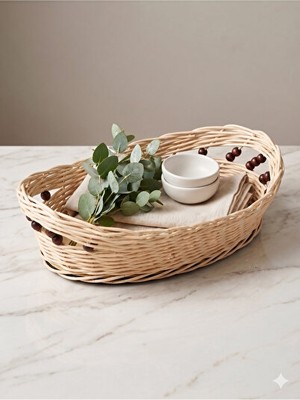 Maison Luré Doğal Rattan El Örgüsü Sepet, El Işçiliği ile Şıklık ve Dayanıklılık