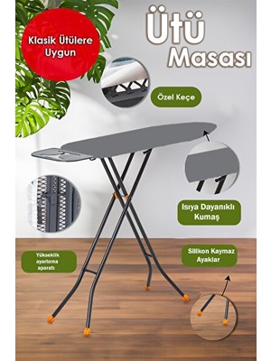 Maison Luré Rahat ve Dayanıklı Pratik Ütü Masası, Şık Tasarım Ütü Masası ve Aksesuarı