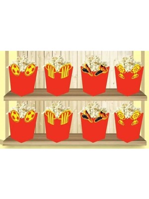 Hayaller Dükkanı Mısır Cips Kutusu Karton 3 Boyutlu Futbol Pk:8