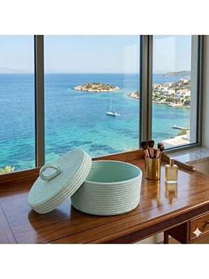Maison Luré El Yapımı Kapaklı Saklama Kutusu ile Dekoratif Düzen Sepet