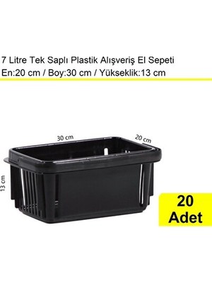 Maison Luré 7 Litre Siyah Plastik Kozmetik ve Alışveriş El Sepeti, Pratik ve Hafif